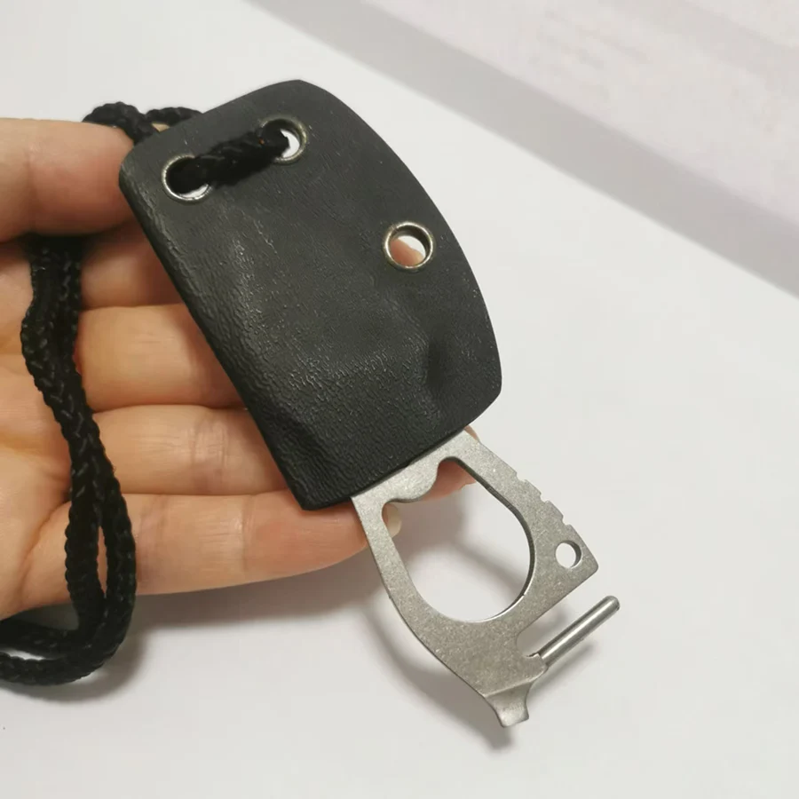 Mini multifunctional Fixed Blade Knife D2 steel blade handle with K-sheath and hanging rope, portable outdoor camping EDC knife