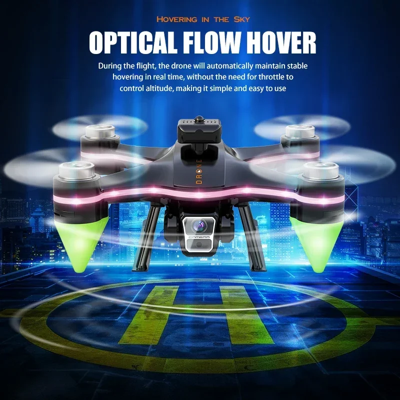 2.4G RC HD 공중 드론 원격 제어 장애물 회피 LED 조명 전문 쿼드콥터 야외 항공기 어린이 장난감 선물