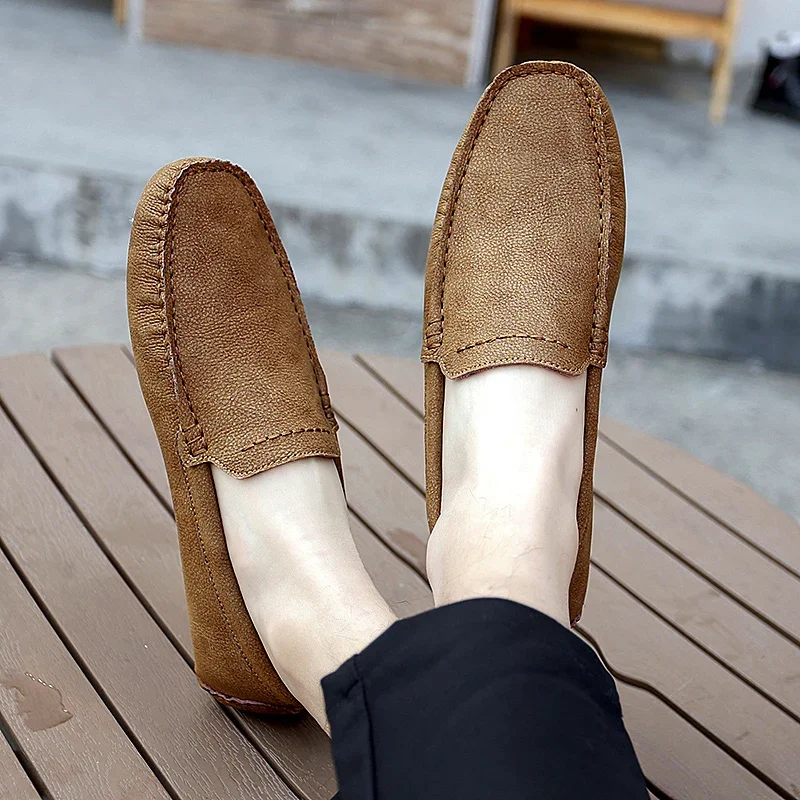 

Loafers Men Genuine Leather Shoes Men's Casual Shoes Business Dress Flats Leisure Male Loafer Wedding Moccasins Zapatillas Male