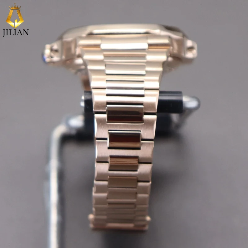 40mm Watch Case With WatchBand For Modified Nautilus Seiko NH34 NH35 NH36 NH38 Movement  Sapphire Crystal Glass Rose Gold Case