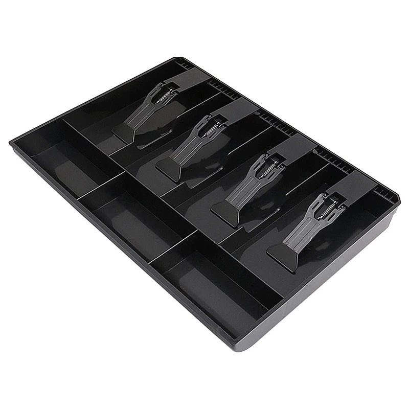 Cash Register Drawer - Cash Money Tray Replacement 4 Bill/3 Coin Cash Register Insert Tray 12.6 x 9.6 x 1.4Inch