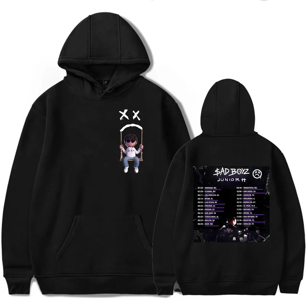 

Hoodies com capuz unissex, Junior H Sad Boys Tour 2023, Tops de impressão gráfica Merch, Streetwear casual unissex, outono