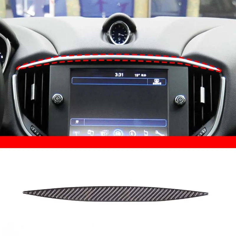 

For Maserati Ghibli III (M157) 2014-2015 Car Central Control Navigation Screen Decoration Frame Soft Carbon Fiber Accessories