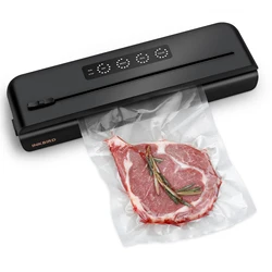 INKBIRD 80KPA Food Vacuum Sealer Machine with Built-in Cutter Automatic Vacuum Sealer LED Indicator for Food Storage ,5 Pcs Bags