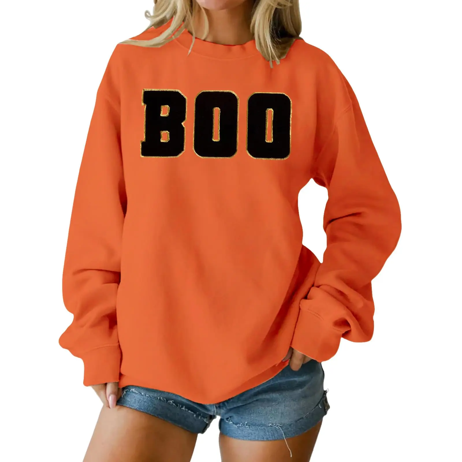 Nouveaux vêtements d'hiver femme col rond imprimé hauts coton décontracté mode à manches longues pull haut chemisier femme vêtements