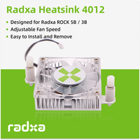 Radxa Heatsink 4012, Designed for Radxa ROCK 5B , Adjustable Fan Speed, Easy to Install and Remove.
