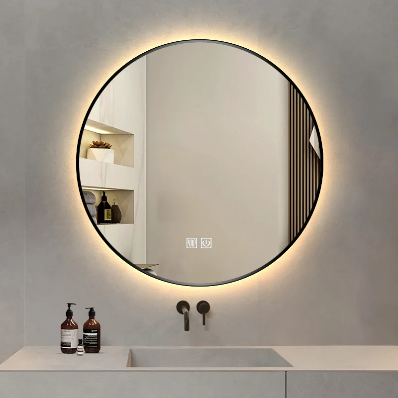 

Зеркало из алюминиевого сплава, светильник для макияжа, зеркало для туалета, туалетный столик, настенный подвесной светильник, умная ванная комната в рамке