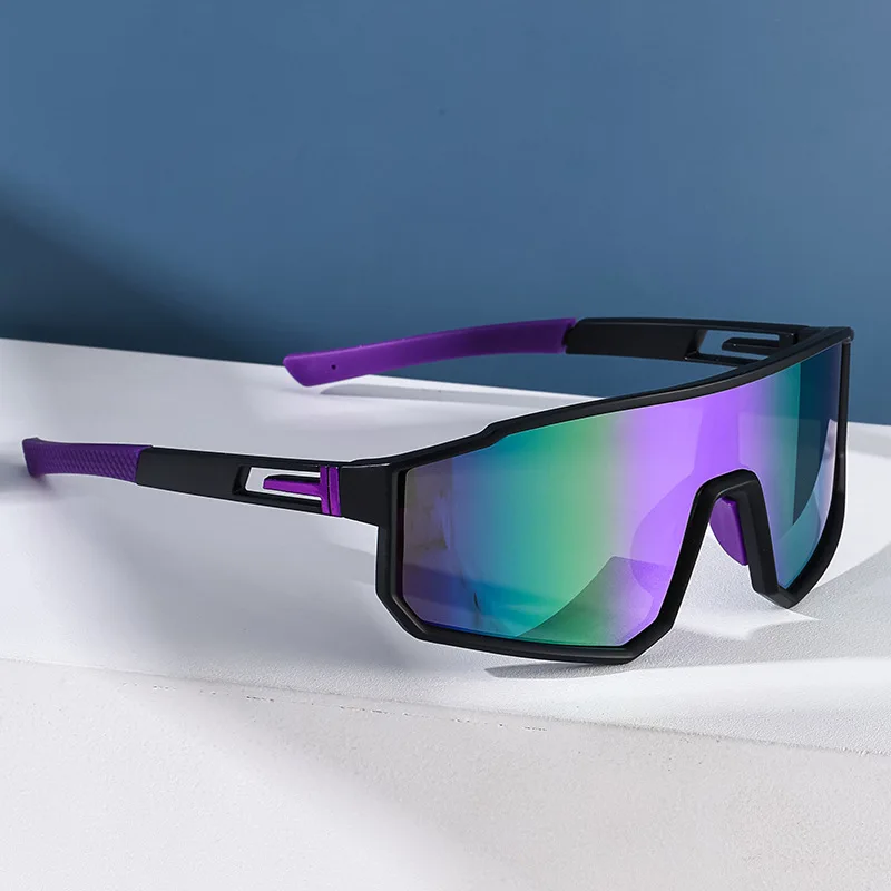 نظارات ركوب الدراجات كبيرة الحجم للرجال، نظارات شمسية ملونة مقاومة للرياح، رياضية خارجية للدراجات النارية