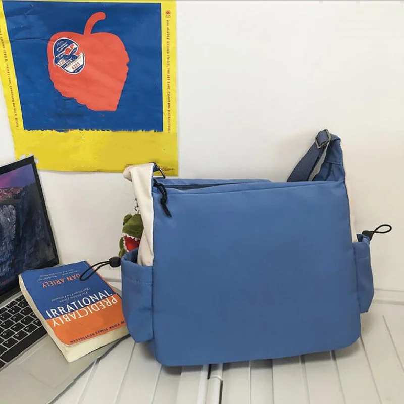 Borsa a tracolla in Nylon Casual Preppy per uomo donna borsa a tracolla per adolescenti, borsa a tracolla singola per pendolari per studenti per uso quotidiano da viaggio