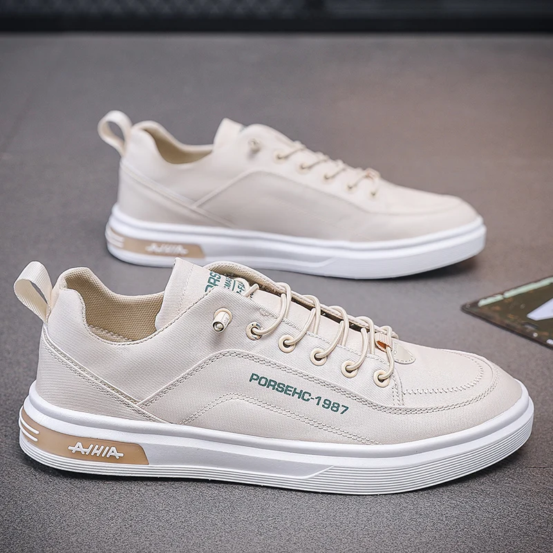 Men Casual Shoes Breathable White Sneakers Fashion Driving Walking Tennis Shoes for Male Skate Flats