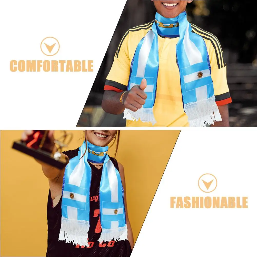 

4pcs Fans Scarf Knitted Cheerleading Satin Flag Soccer Party Favors Traditional Football Scarf National Team Sports Event