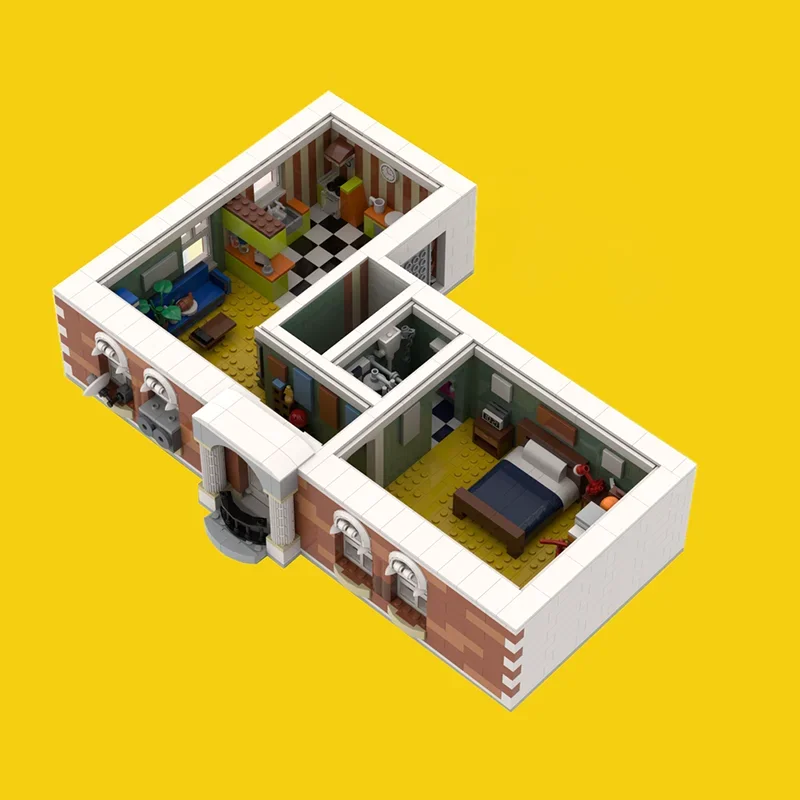 Blocos de Montar Modelo de Filme Popular, Apartamento em Vista de Rua, Tijolos Técnicos, Brinquedos de Construção DIY para Presentes de Férias