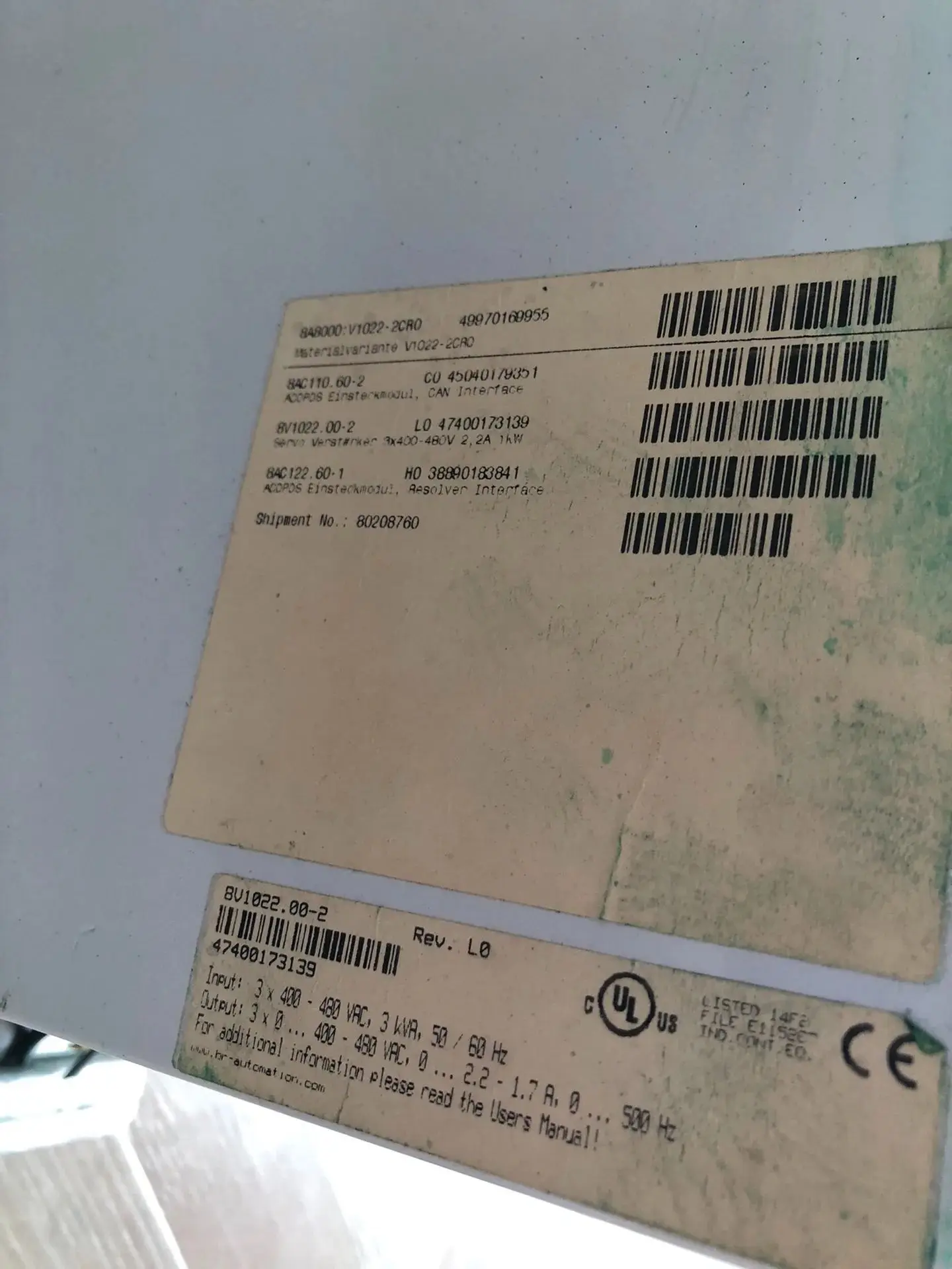 8V1022.00-2 Servo Drive for B&R