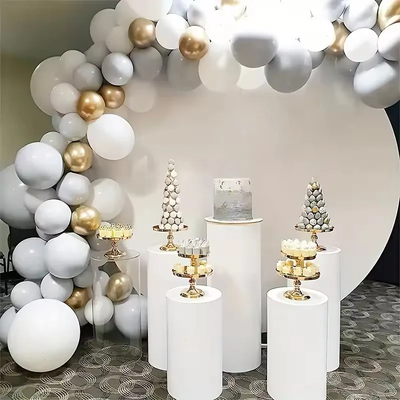 3/5Pcs White Cylinder Pedestal Stands Round Cylinder Pedestal Display Plinth Pillars For Wedding Party Decor