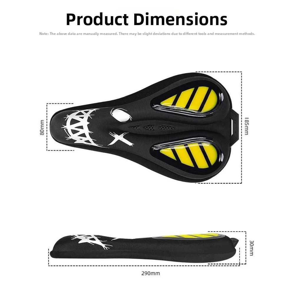 

Elastic Silicone Gel Bike Saddle Cover Featuring Shock Absorbing Foam Layers Full Coverage Wrap and Anti Slip Backing