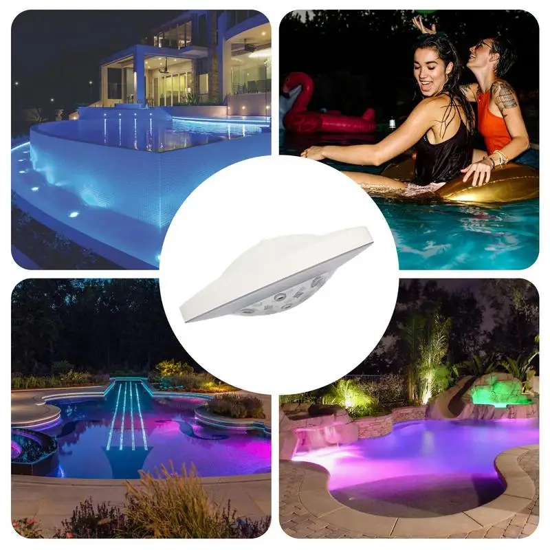 Pool Light Floats Swimming Pool Floating Lights Waterproof Upper Lower Color Changing 7 Dynamic Effects Water Illumination For