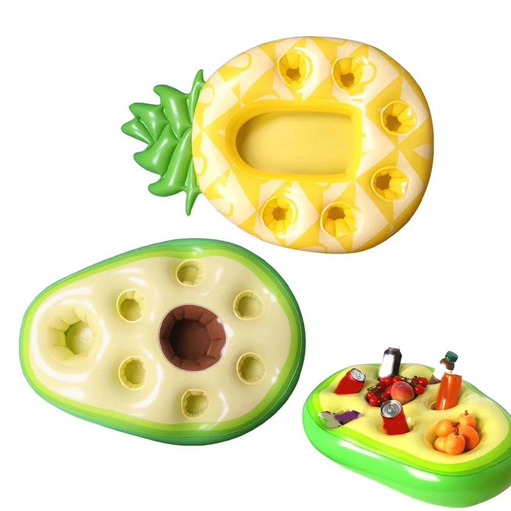 

1 шт. держатель для бассейна, пористая форма авокадо/ананаса, надувной плавающий держатель для напитков для акварельной вечеринки, аксессуары для бара с напитками