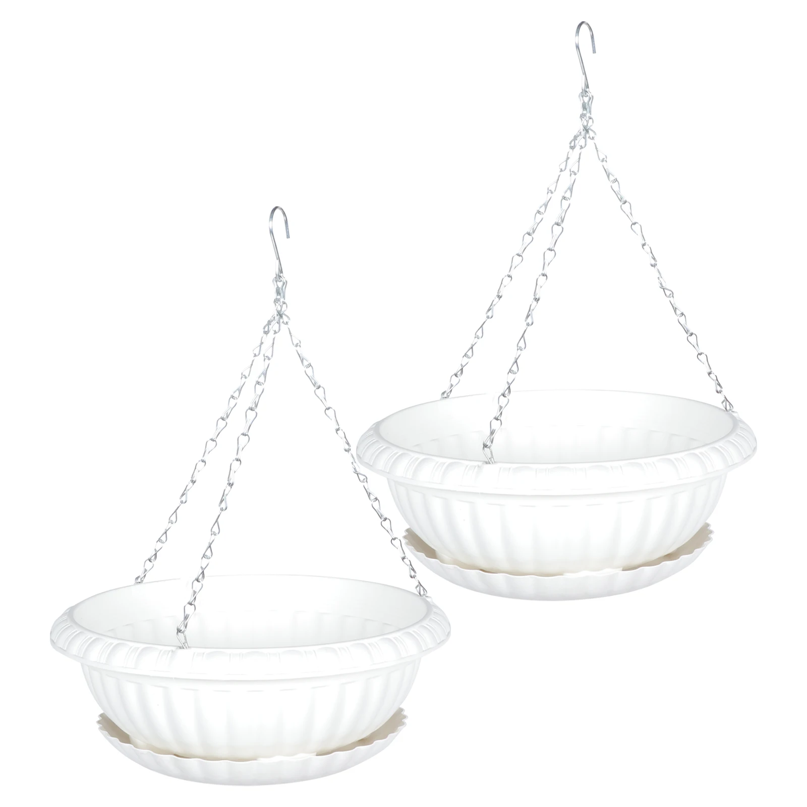 

2 Sets Resin Flower Pots Large Thick Hanging Planters for Balcony Chlorophytum Planter Containers Garden Greenery Display