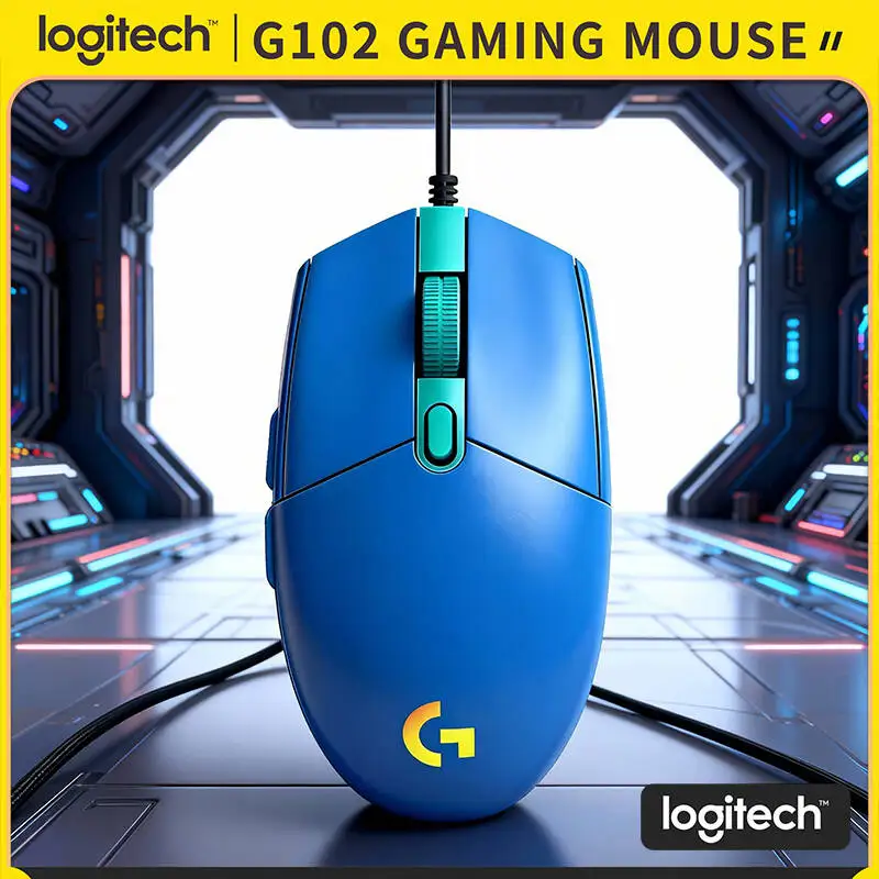 

Logitech G102 Prodigy Mouse, 1000Hz Polling Rate, 8000 DPI Precision, RGB Backlit, Ergonomic Design for Long Gaming Sessions
