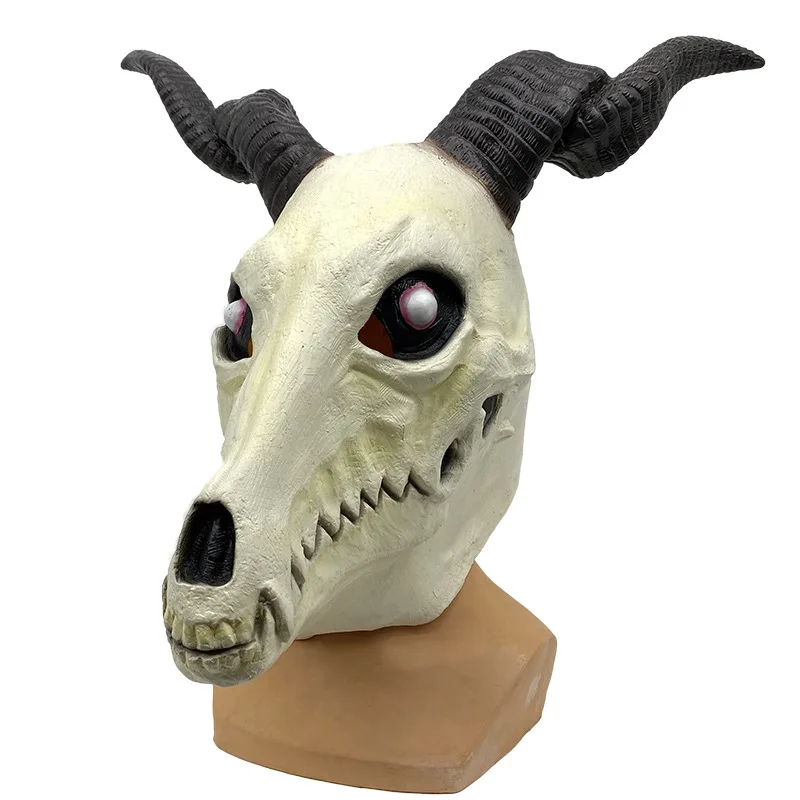 

Goat Head Skull Mask Ram Horns Animal Skull Costume Mask Demon Devil Evil Mask Cosplay Halloween Decor Prop ﻿