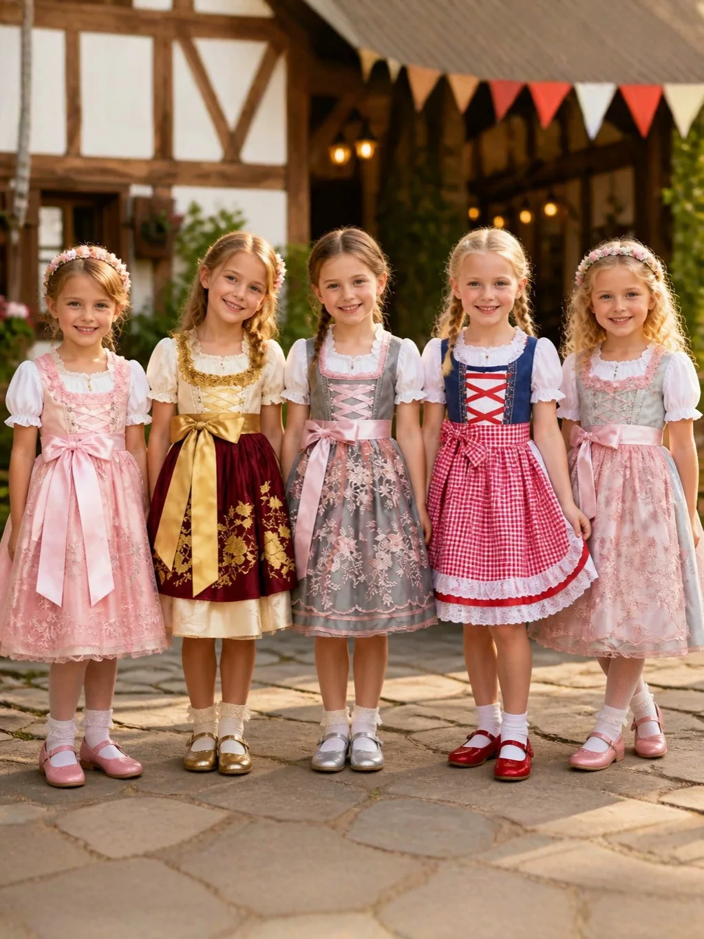 Robe Dirndl traditionnelle des Alpes pour l'Oktoberfest, déguisement de servante de manoir victorien et jeune pionnière, tenue de fête déguisée Halloween et carnaval