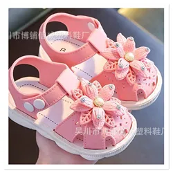 Chaussures de princesse respirantes à semelle souple pour bébé fille, sandales de marche d'été, vente en gros, nouveau, 2023