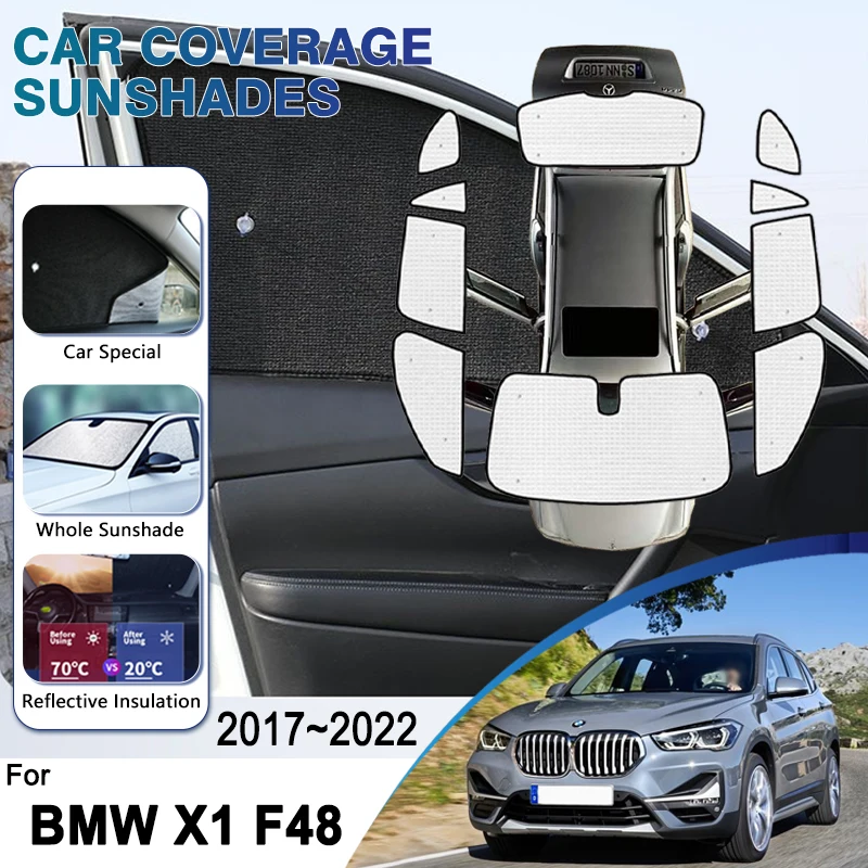 

Анти-УФ-затенение автомобиля для BMW X1 F48 2017 ~ 2022 2020 2021 Солнцезащитный крем Солнцезащитный козырек для окон Автомобильные аксессуары