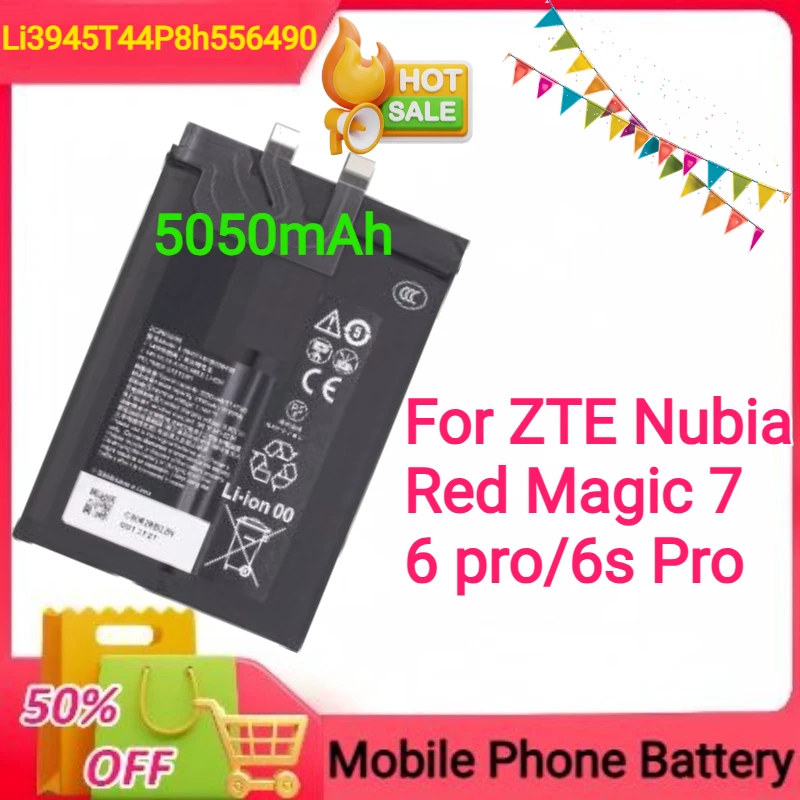 

5050mAh Li3945T44P8h556490 Battery for ZTE Nubia Red Magic 7 NX679J 6 Pro 6s Pro Battery NX679J NX669J-P Battery +Tools