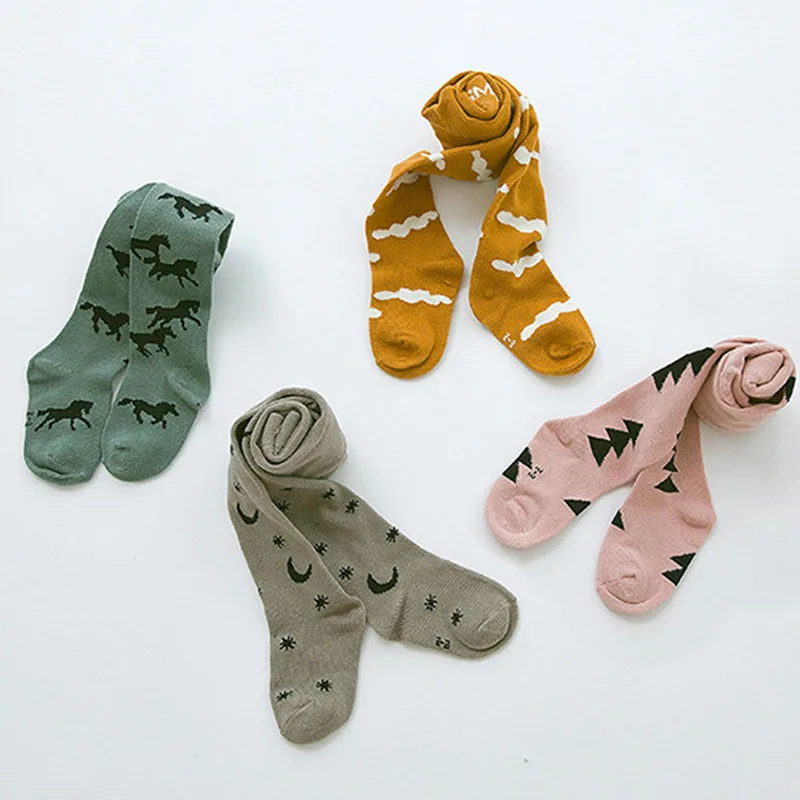 Spring Autumn Baby Cotton Tights Soft Breathable Solid Color Pantyhose Elastic Daily Wear Leggings Stockings for Girl Kids