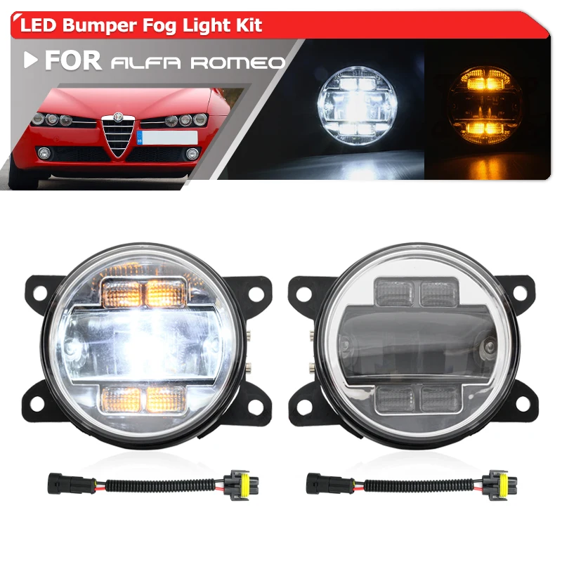 

For Alfa Romeo 156 159 Spider 939 Brera Giulia Stelvio Switchback Amber/White Bumper Led Driving Fog/DRL Running/Turn Signals