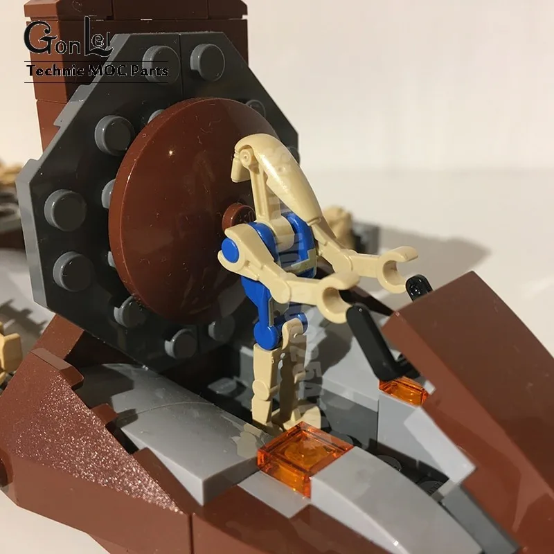 Nueva estrella MOC Wars batalla Droid transporte acorazado pelotón ataque artesanía bloques de construcción ladrillos DIY juguetes para niños 2104