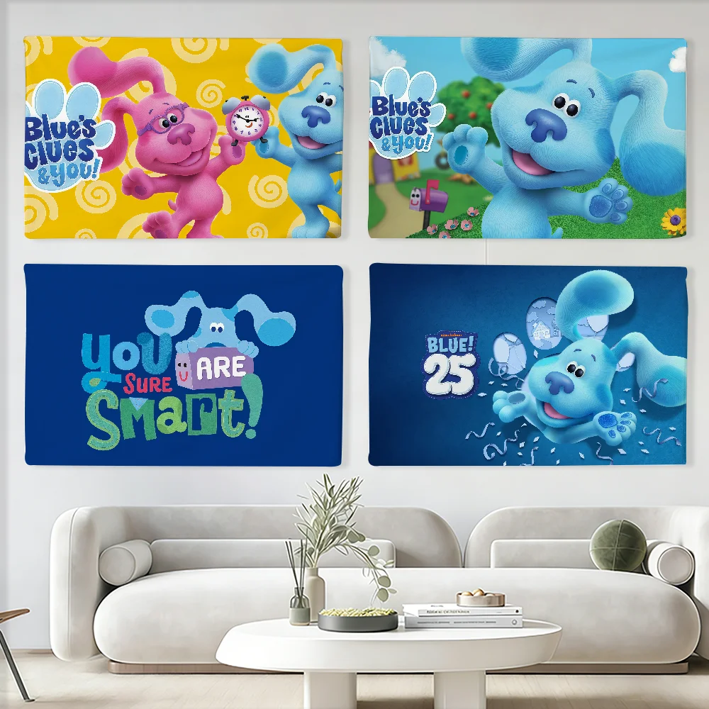 Drapeau de dessin animé B-Blues C-Clues and You, adapté pour les fêtes, les clubs, l'extérieur, la décoration murale intérieure, bannière, cadeau