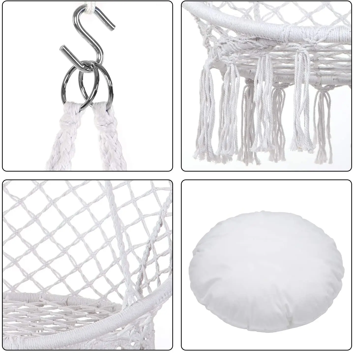 outdoor Macrame white round shape hammock chair Hanging Chair Hammock Swing For garden, porch