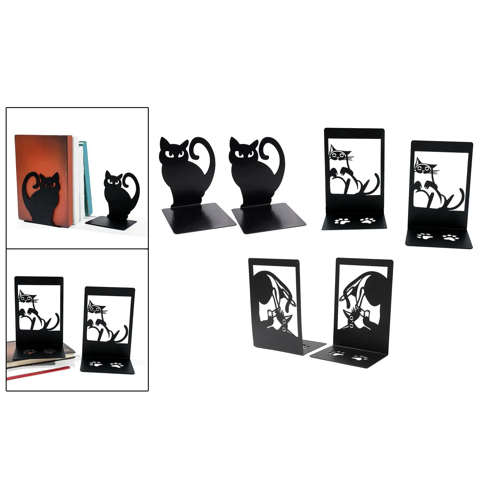 2 шт., подставки для книг в виде кошек