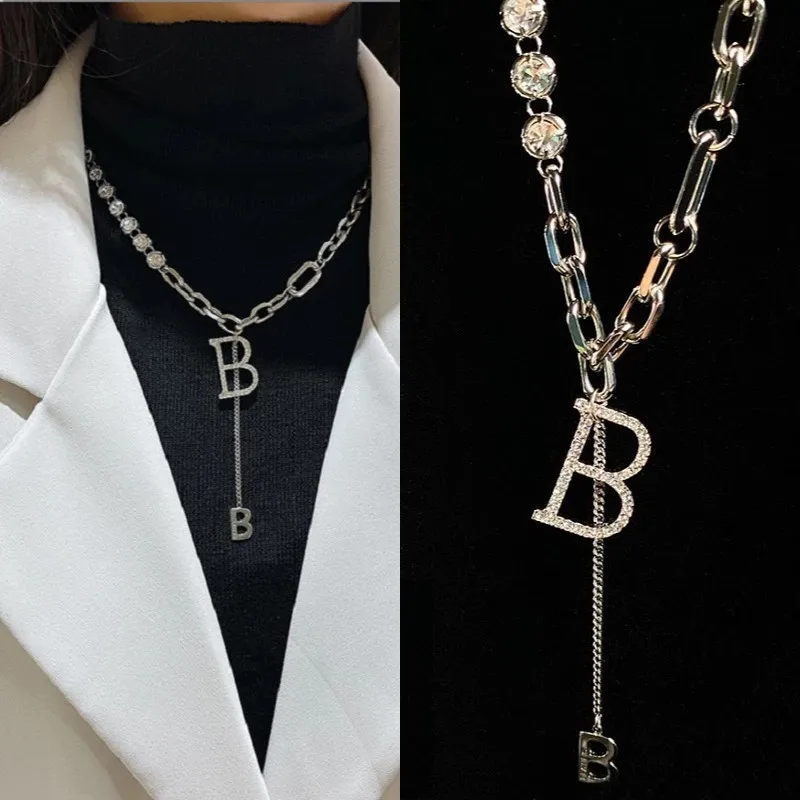 Micro Zirconia Copper Letter B Pendant Necklace 2022 Brand New Classic Jewelry Women\'s Party Fashion Ins Accessories