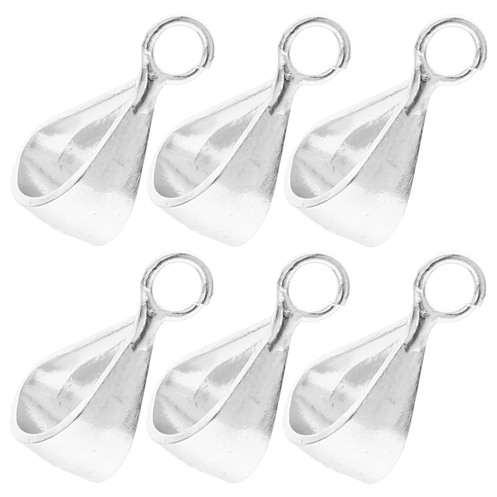 

6 Pcs S925 Silver Pendant Bail 4mm Hole Jewelry Making Clasps Necklace Bracelet Connectors Charm Holder Lobster Closure Findings