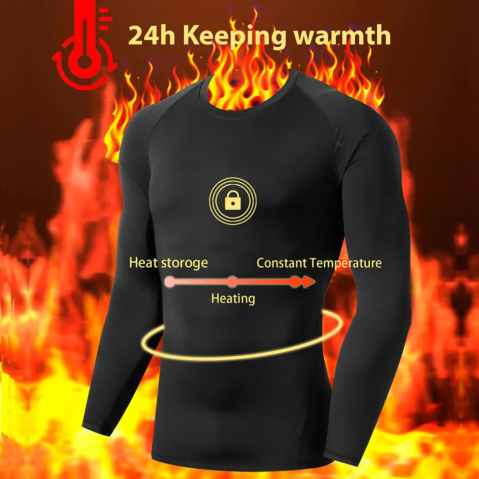 Mens Thermal Underwear Set Compression Fleece Lined Long Johns Base Layer Shirts Pant for Cold Winter Weather with Hunting Gear