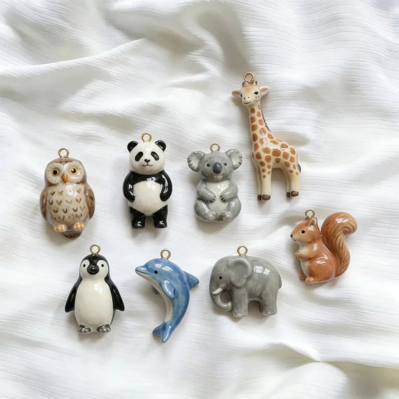 Cute Cartoon Animal Series Panda Elephant Penguin Handmade DIY Pendant Charm for Necklace Bracelet Jewelry Findings