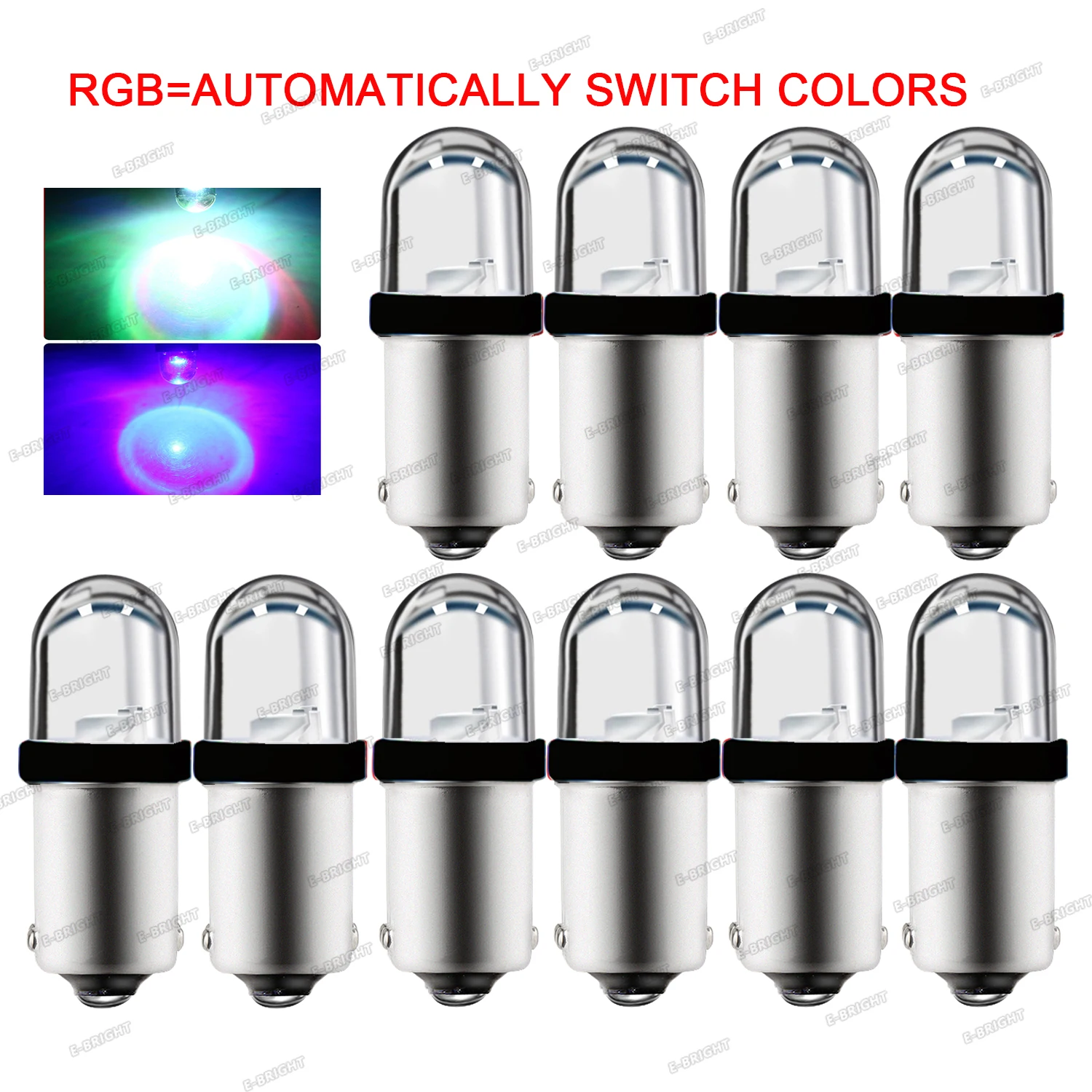 100PCS #44 #47 BA9S 1893 1895 64111 T4W 6V 6.3V 12V Pinball Game Machine Signal Light Warm White Blue Red Amber Green RGB Pink