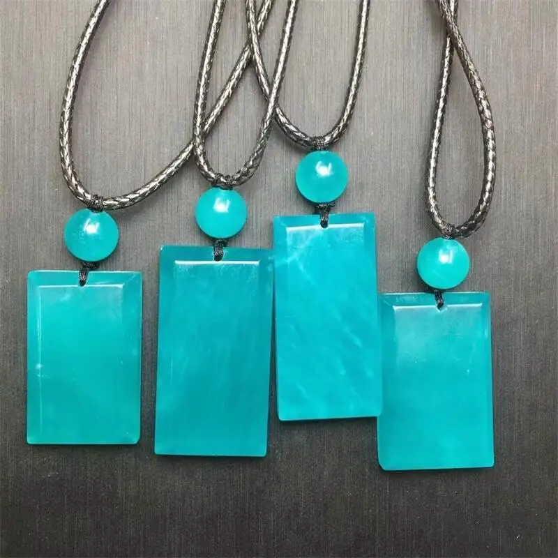 Natural Amazonite Pendant Jewelry For Women Man Healing Crystal Beads Energy Stone Reiki Gemstone 1PCS