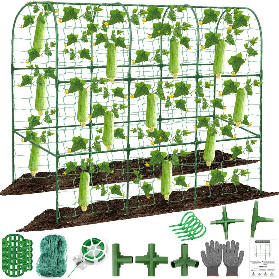 

Металлическая садовая арка-решетка U-образной формы для вьющихся растений, 51 x 50 дюймов, для приподнятых грядок, для огурцов, Cucu