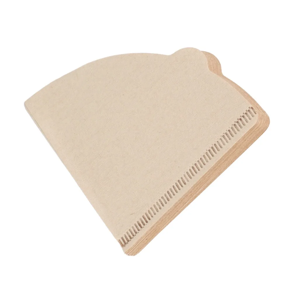 40 PCS Set Unbleached Paper Coffee Filter Papers Cone Shape Uniform Extraction Pour Over Filter Disposable 1-2 Cups