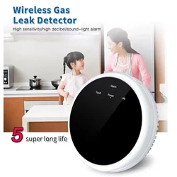 Intelligent Natural Gas Leakage Detector APP Control Digital LED Combustible Gas-Alarm Detector High Sensitivity EU Plug