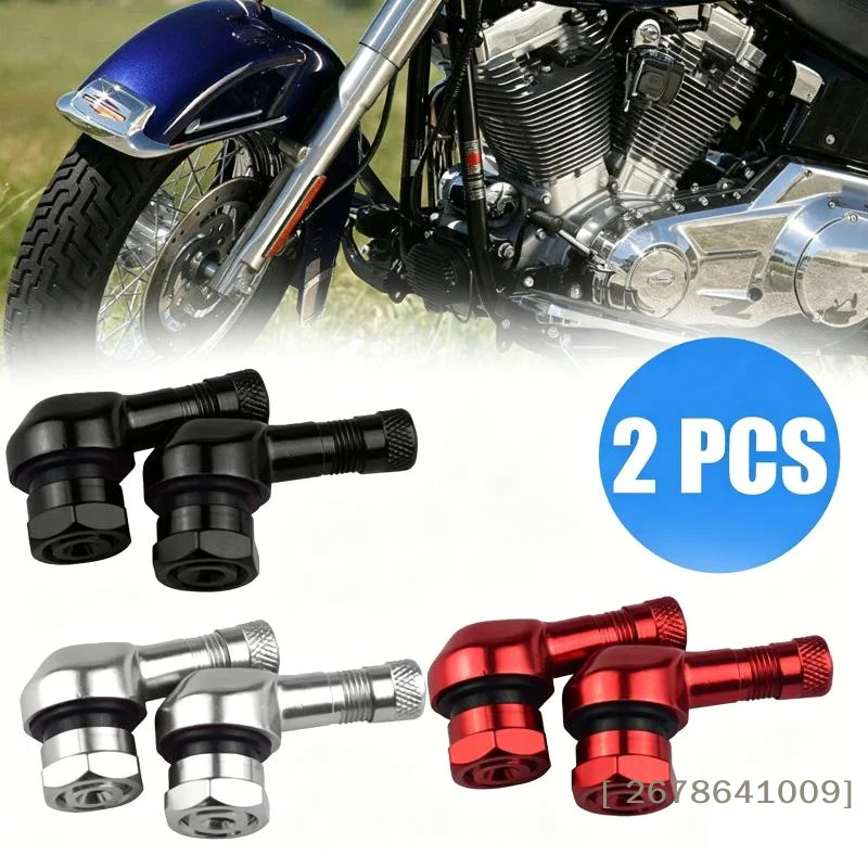 ⚑Universal Motorcycle Wheel Tire Valves Stem Cap Air Tire Cover 90 Degree CNC Aluminum Tubeless Valve Stems