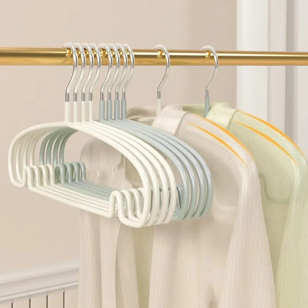 5pcs Clothes Storage Clothes Hangers Non Slip Space Saving Rounded Hangers Seamless No Shoulder Bump Clothing Brackets Coat