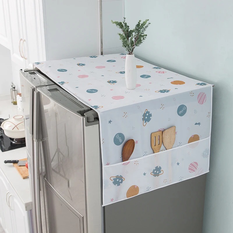 

Refrigerator Dust Proof Cover Cloth Stylish Hanging Bag Refrigerator Pocket Household Storage Organization Bag