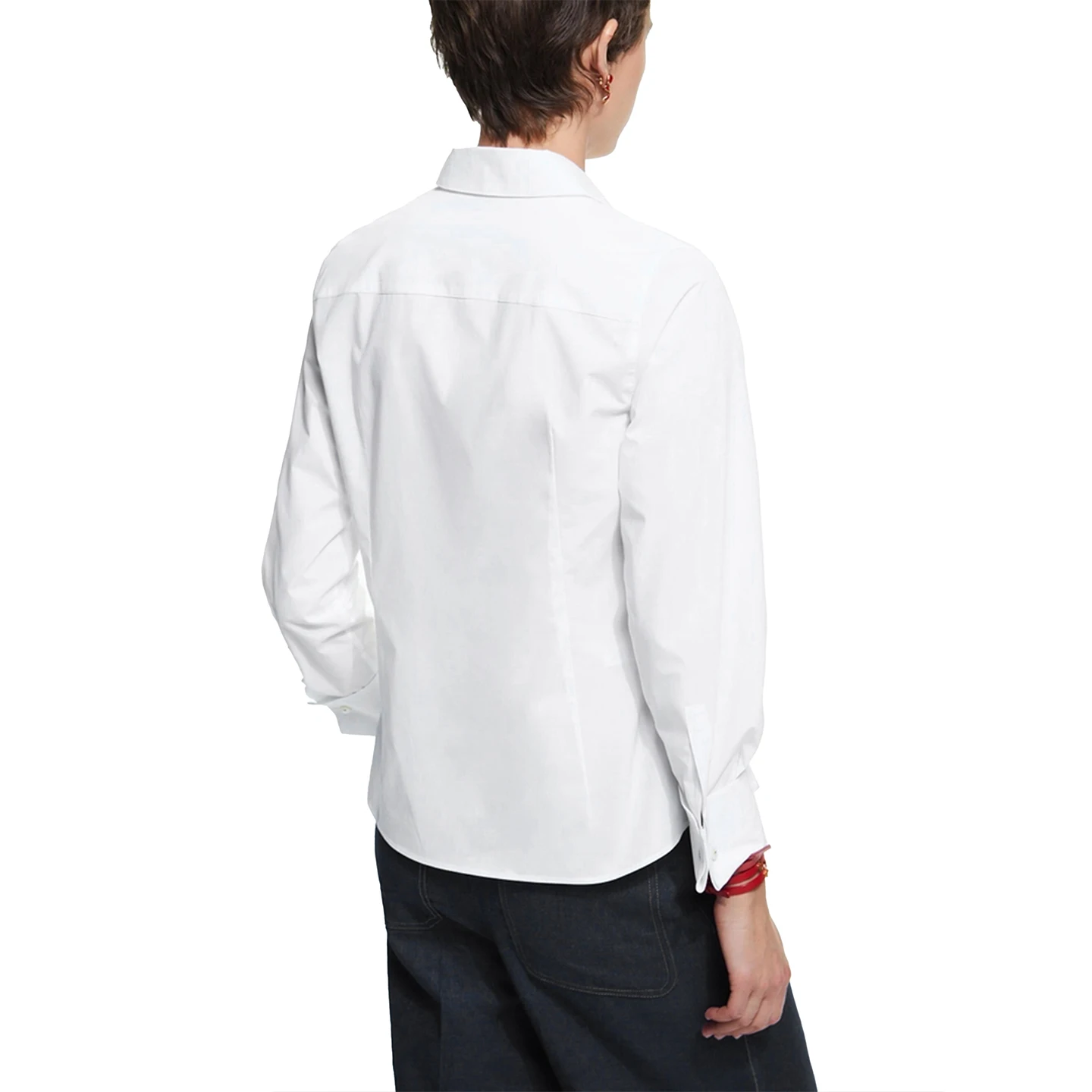 CH Damen Weißes Hemd mit Knöpfen, Langarm-Bluse, Elegante Lässige Büro-Arbeitskleidung, Locker Sitzende Klassische Oberteile – Detail 6