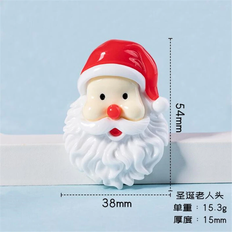 20Pcs/Lot New Creative Acrylic Santa Claus Xmas Tree Connectors Diy Hair Phone Case Decoration Jewelry Making Resin Acessories