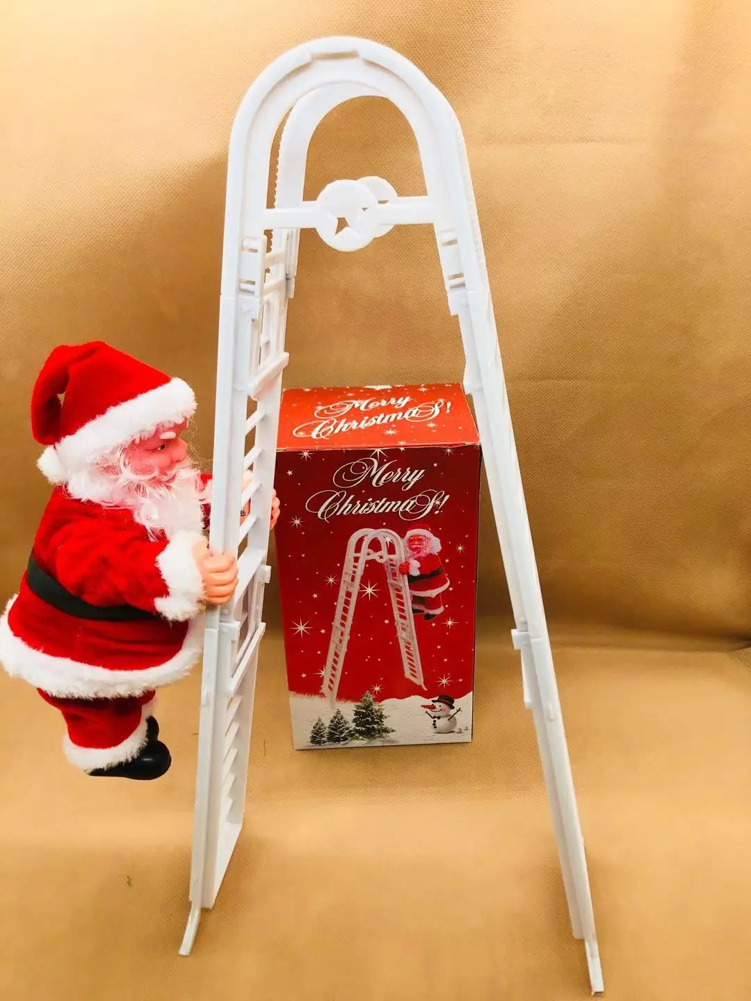 Christmas double ladder Santa Claus doll toy Christmas tree decoration without battery Christmas gift