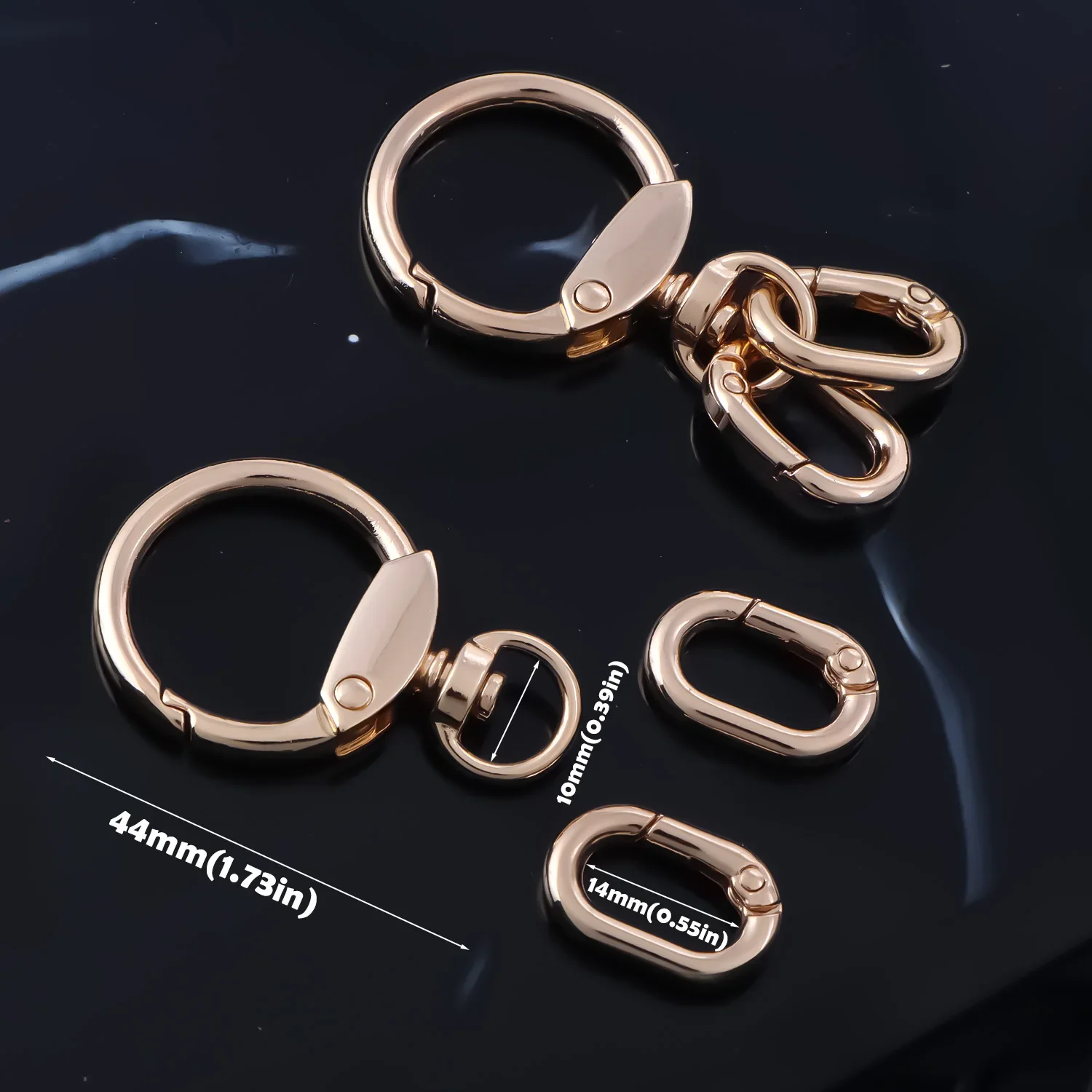 2pcs Keychain Hook with Key Ring Keychain Clip Hook with Spring Ring for Lanyard Jewelry Making DIY Crafts